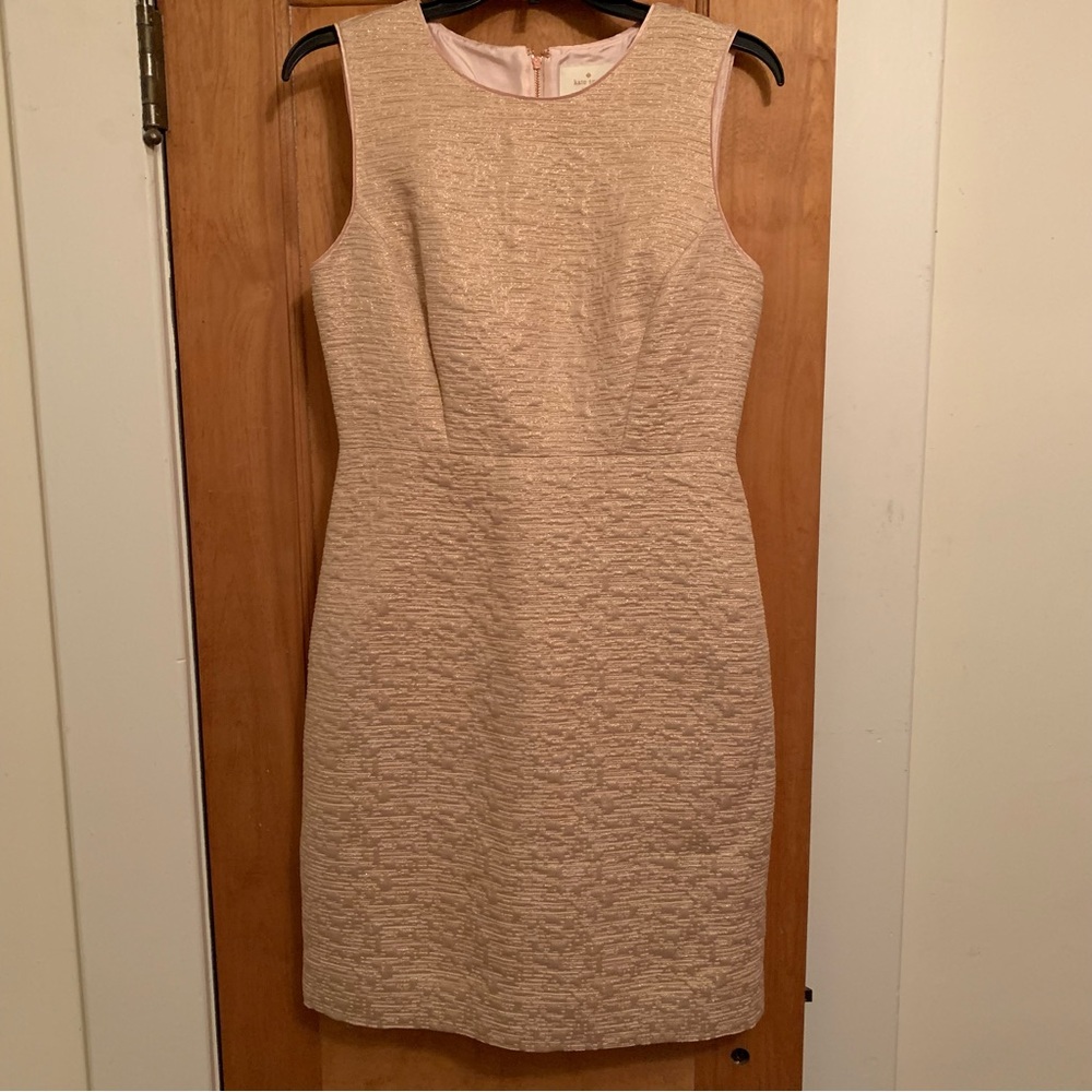 Kate Spade Della Dress Size 8 -All that glitters back zip sleeveless in Blush